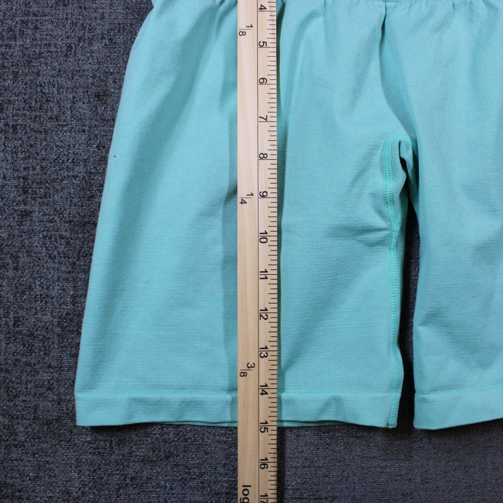 NVGTN Womens Mint Green Seamless High Waisted Biker Shorts Size L Gym Workout - Picture 5 of 9